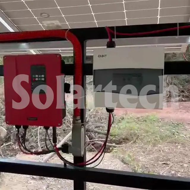 Solartech inverter pompa tenaga surya ACDC, pompa tenaga surya hibrida 1,1 kW untuk pompa air irigasi 50HZ 220v subme harga terbaik