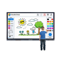 Tableau numérique pour écoles et universités 55 65 75 85 86 98 100 110 pouces avec écran tactile et partage en réseau