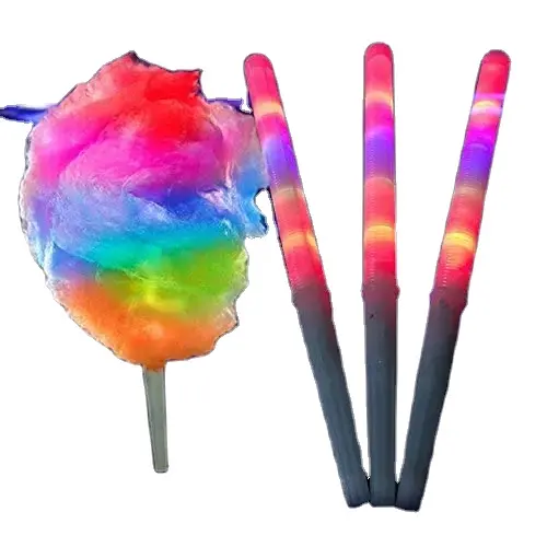 LED Light Stick Colorful Marshmallow Glow Sticks Led Cotton Candy Cones Colorful Flashing Marshmallow Stick Party Favors Supply