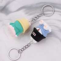 Porte-clés en PVC 3D personnalisé en forme d'animal, figurines en PVC pour porte-clés, porte-clés en silicone mignons, porte-clés en caoutchouc souple 3D en PVC, porte-clés de dessin animé