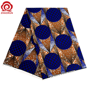 ZHAORUN prix usine conteneur 1-1.9yard <span class=keywords><strong>Coupon</strong></span> cire Polyester Stock africain Ankara impression tissu Pagne pour robe - Product Image 4