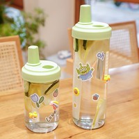 Bouteille d'eau réutilisable de haute qualité 500ml 850ml avec bouchon paille et sangle en cuir pour boissons au thé au lait