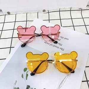 Nouvelles Lunettes de Soleil Enfant Sans Monture Forme Ours UV400 Monture Métallique pour Bébés Filles Garçons Design Personnalisé Logo - Product Image 6