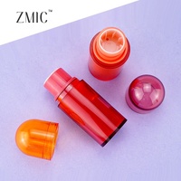 Contenant vide personnalisé rouge rond pour stick de blush, stick de fond de teint, stick de highlighter cosmétique, emballage plastique avec capuchon en dôme