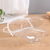 Cylindre en PVC transparent personnalisé, lot de 10 pièces, sac d'emballage en plastique, étanche, exquis avec cordon de serrage