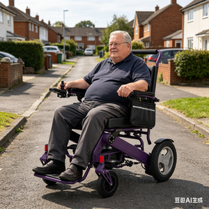 Silla de Ruedas Eléctrica Todoterreno de Alta Capacidad 200 kg, Plegable con Motor sin Escobillas <span class=keywords><strong>para</strong></span> Personas Obesas y con Discapacidad - Product Image 1
