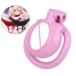 Pink Clitoris Shaped Penis Cages Resin Male Chastity Device With Strapon Belt Hollow Urethral Cock <b>Locking</b> 4size Ring Restraints - Product Image 2