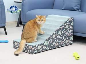 Escaleras para Mascotas Cuadradas de Primera Calidad, Duraderas, Antideslizantes, con Espuma Viscoelástica Ortopédica y Funda Extraíble para Camas Altas - Product Image 2