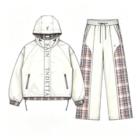 Chaqueta Cortavientos Oversize a Cuadros OEM al por Mayor con Estampado DTG Kornit, Estilo Streetwear, Proveedor de Moda, Corte Holgado Y2K Grunge