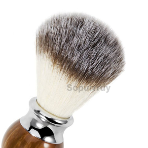 Custom Logo Shaving <b>Brush</b> Handmade Synthetic Nylon Hair Metal <b>Handle</b> Men Shaving <b>Brush</b> for Facial Beard <b>Cleaning</b> Beard <b>Brush</b> - Product Image 5