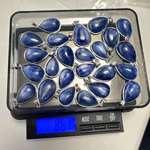 Authentique épineux naturel bleu cyanite pierre précieuse argent 925 Sterling pendentifs faits à la main bijoux - Product Image 6