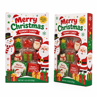 Boîte personnalisée en carton blanc imprimé en couleur avec fermeture à pression et fond à clipser, avec vernis sélectif UV pour l'emballage de bonbons gélifiés de Noël