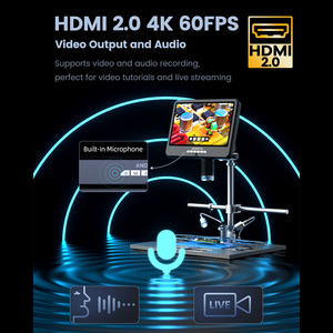 Microscopio <span class=keywords><strong>Digital</strong></span> 4K 60FPS 10,1 '3840P UHD 2000X 64MP 3840P UHD Microscopio de soldadura para reparación electrónica - Product Image 3
