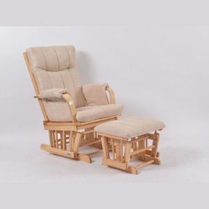 Silla Planeadora de enfermería envejecida de diseño moderno con madera maciza y otomana para uso en la sala de estar del hogar - Product Image 5