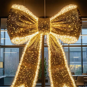 Grand nœud lumineux de Noël pour aménagement paysager commercial de fêtes - Product Image 1