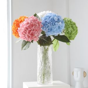 Grosir bunga dekorasi rumah pernikahan Hortensia Biru lateks Hortensia besar hidrangea sentuh asli buatan untuk Hari Valentine - Product Image 3