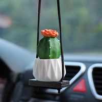 Résine unique Cactus Succulent Car Hanging Ornament Décoration intérieure de voiture pour rétroviseur