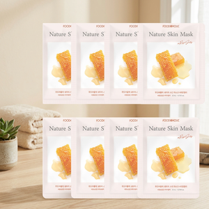Maschera in Foglio Foodaholic Nature Royal Jelly con Vitamina C, Confezione da 10 Pezzi - Siero Ampoule Coreano per la Cura della Pelle, Sbiancante, Anti-Età, Idratante - Product Image 3