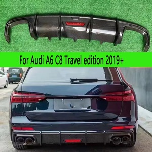 Usine voiture A6 C8 voyage édition S6 Sline fibre de carbone pare-chocs arrière diffuseur séparateurs lèvre avec lumière pour <span class=keywords><strong>Audi</strong></span> A6 S6 C8 2019-2024 - Product Image 2