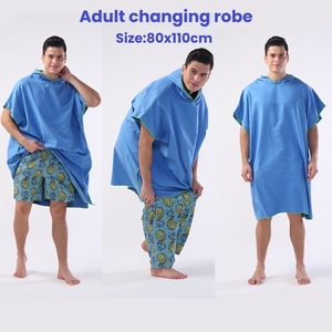 Venta al por mayor de logotipo personalizado impreso de secado rápido bloqueador solar bata cambiante gamuza microfibra <span class=keywords><strong>Surf</strong></span> <span class=keywords><strong>Poncho</strong></span> Toalla de playa con capucha para adultos - Product Image 4