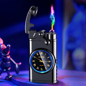 Encendedor Eléctrico de Arco Recargable con Diseño de Reloj, Encendedor de Cigarrillos de Doble Arco Resistente al Viento, Regalo para Hombre, Estilo Americano, Uso en Exteriores - Product Image 1