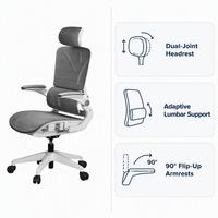 Chaise de bureau ergonomique en maille avec appui-tête réglable, charge statique 150 kg, dossier thoracique profilé KD S, certifiée BIFMA CE EN1335, vente en gros pour projets