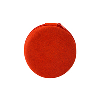 Vente en gros d'étui à fermeture éclair couleur rouge design simple sac de rangement pour pièces de monnaie en forme ronde EVA personnalisé