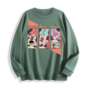 <span class=keywords><strong>Felpa</strong></span> girocollo con grafica Minnie Mouse Weekday Mood Collage, magazzino USA, 6 colori - Product Image 4