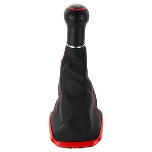Couvre-poignée de levier de vitesses de voiture en cuir noir et rouge 12 mm 5 vitesses 6 vitesses Accessoire intérieur pour tableau de bord pour Volkswagen Bora Golf 5 6 - Product Image 5