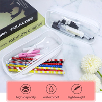 Trousse à crayons en PVC transparent de grande capacité Pochette à fermeture éclair pour stylo de papeterie en plastique transparent