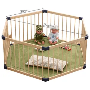 Hölzerner Babyzaun Extra breite Treppe und Flur Gehen Sie durch Baby-Sicherheits tor Baby-Laufs tall Kinder spielen Hof