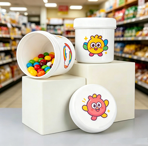 Wholesale White Plastic Food Jar 250ML Plastic Candy Jar <b>Nuts</b> Plastic Jar Snack Plastic Jar - Product Image 1