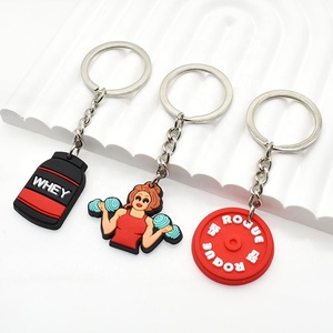 Porte-clés en caoutchouc PVC souple, plaque de musculation, porte-clés de musculation, porte-clés de musculation pour la salle de sport, souvenir - Product Image 2
