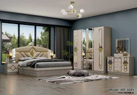 Nouvelle conception, ensemble complet de lits en bois, grand cadre en bois, ensemble de meubles de chambre à coucher modernes et économiques, taille king size