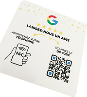 Code Qr personnalisé Google Review Pvc Nfc Stand Touchless Nfc Display à numériser pour Google Review 13.56mhz Menu Stand