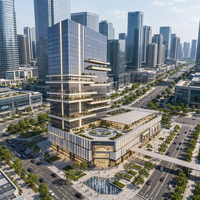 Edificio Comercial Moderno de Estructura de Acero de Gran Altura, Personalización Profesional, Prefabricado, Resistente al Viento y a Terremotos