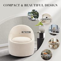 Chaise pivotante moderne à 360 ° avec rangement caché, petite chaise d'appoint ronde pivotante, chaise tonneau pour le salon