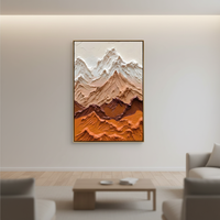 Peinture à l'huile abstraite texturée 3D sur toile, art mural, taille et cadre personnalisables, tons chauds et terreux, décoration intérieure