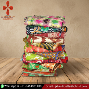 Lote Exclusivo 12 Piezas Cosido a Mano Vintage Algodón Sari Kantha Throw - Product Image 2