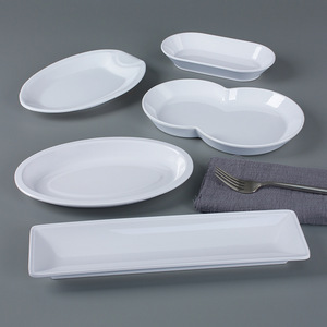 Platos pequeños de melamina con formas irregulares, vajilla, platos creativos para catering comercial, platos para aperitivos, imitación de porcelana, para hotel, para comida fría - Product Image 2