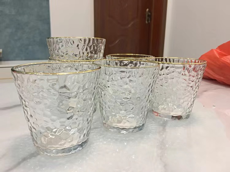 Wholesale whisky gold rim custom  whiskey beer glass cup