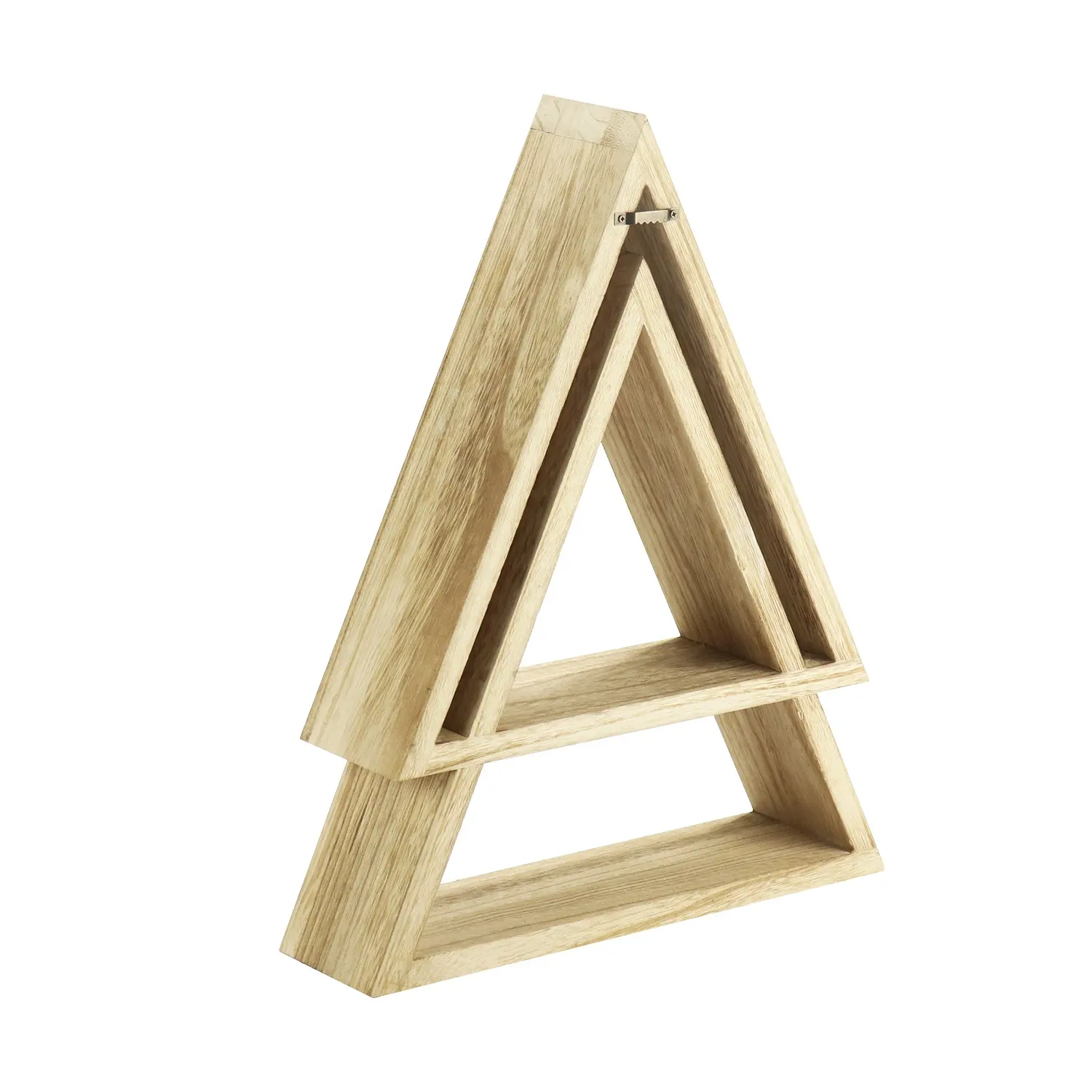 Triangle suspendu en bois cristal flottant étagère en bois montagne étagère murale support support décoration de la chambre