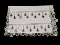 B.R. FASHIONS Bordure en dentelle élégante effet miroir Or Argent pour Sarees, Robes, Lehengas, Tenues de mariage, Sacs et Décoration de vêtements 1.5 pouces