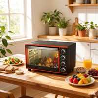 Horno de cocina de gran calidad, horno eléctrico de mesa portátil con Control de perilla de 30L para hornear
