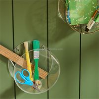 Boîte murale décorative ronde en acrylique, organisateur mural en lucite, vitrine pour jouets, bonbons
