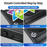 Feu de signalisation solaire LED pour voiture, rechargeable USB Type-C, clignotant de sécurité automatique, lampe de signalisation solaire de dessin animé pour vitre de voiture