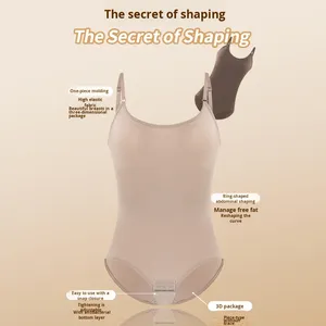 Cross-Border Thin One-Piece Seamless Nylon <strong>Shapewear</strong> <strong>Bodysuit</strong> <strong>Women</strong> Tummy Control Open Crotch Hip Lift Shaping Camisole Waist - Product Image 4
