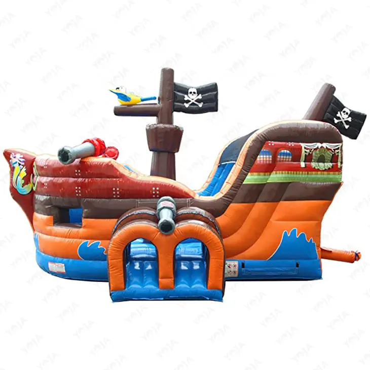 Deluxe Pirate Ship Inflatable Bounce House and Slide Combo /19'L x 15'W x 14'H Commercial Grade Inflatable Backyard Bouncer