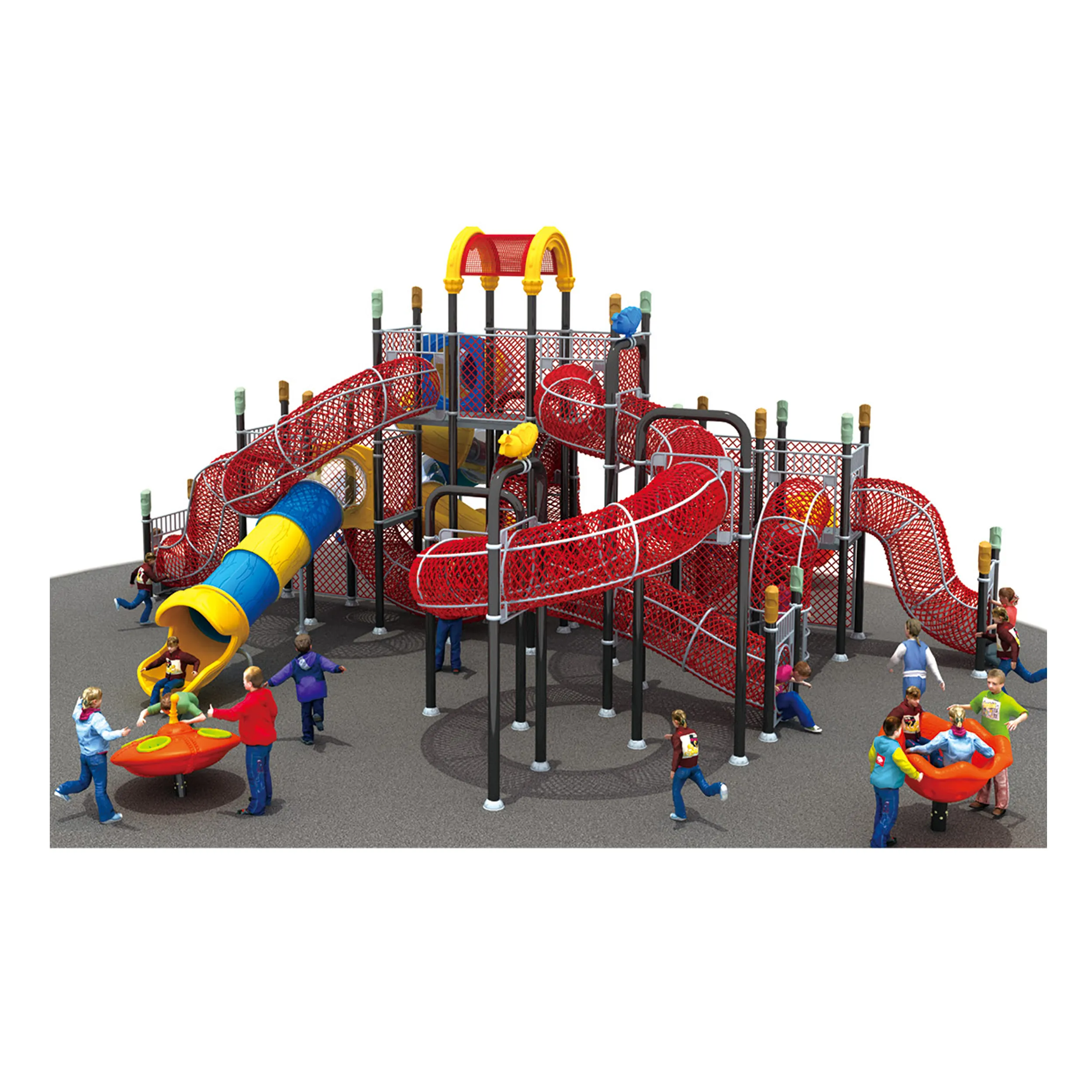 Novo estilo Parque exterior plástico Playground Set Multi-funcional exterior plástico crianças Playground