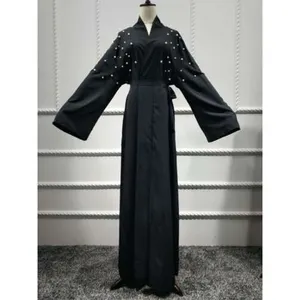 New Fashionable Dubai Style Kaftan Open Front Abaya Jilbab Long Maxi Dress With Long Sleeve Plus Size XL Fabric Material
